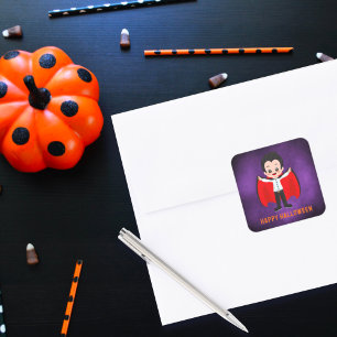 Halloween Party for Kids Vampire Square Sticker