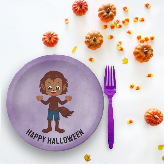 Halloween Party for Kids Werewolf Paper Plate (Creator Uploaded)