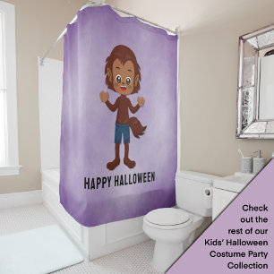 Halloween Party for Kids Werewolf Shower Curtain