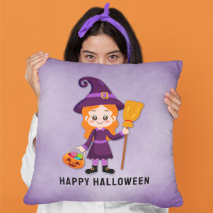 Halloween Party for Kids Witch Cushion