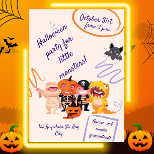 Halloween party for little Monsters! Kids Party Invitation