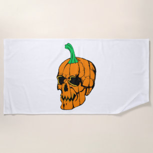 Halloween Party Funny Halloween Pumpkin Beach Towel
