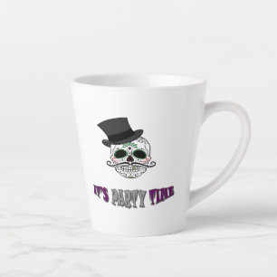 Halloween Party Funny Moustache Decorated Skull Latte Mug