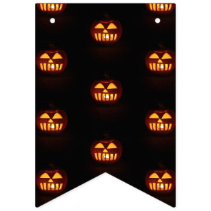 Halloween Party Funny Scary Pumpkins Pattern Bunting
