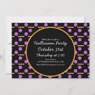 Halloween Party Geometrical Shapes Pattern  Invitation