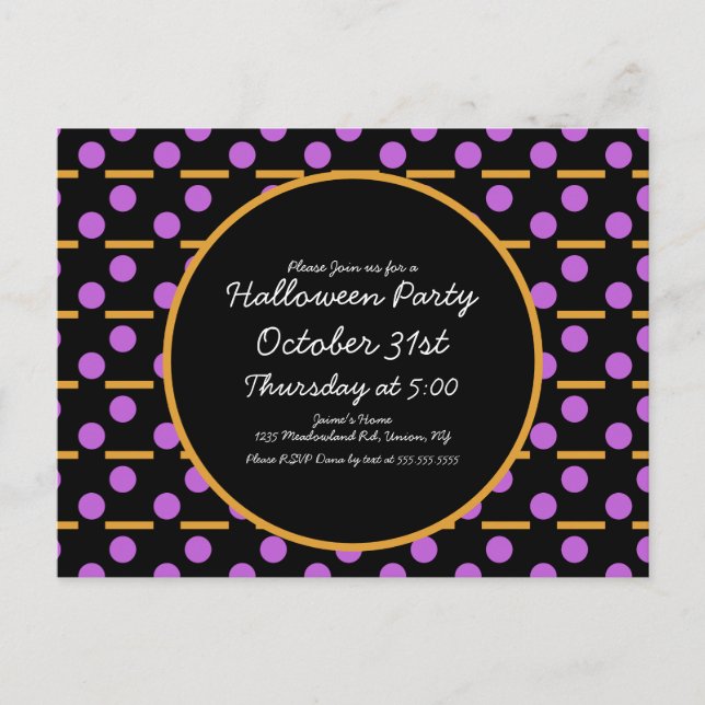 Halloween Party Geometrical Shapes Pattern  Postcard (Front)