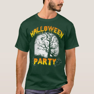 Halloween Party Gift Scary Haunted Forest Design T-Shirt