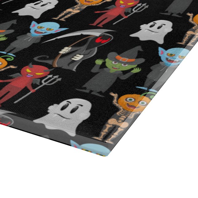Halloween Party Glass Cutting Board (Corner)