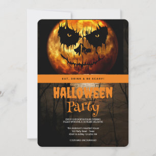 Halloween Party Gothic Dark Moon Invitation