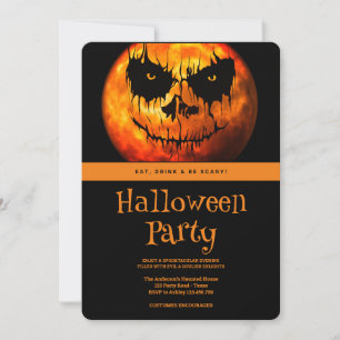 Halloween Party Gothic Dark SpookyMoon Invitation