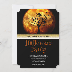 Halloween Party Gothic Moon Invitation