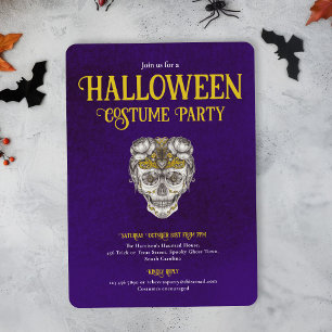 Halloween Party Gothic Skull Invitation