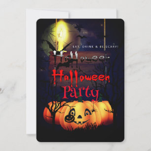 Halloween Party Gothic Spooky Pumpkin Invitation