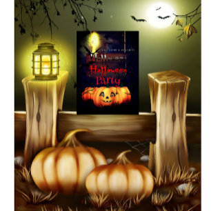 Halloween Party Gothic Spooky Pumpkin Invitation