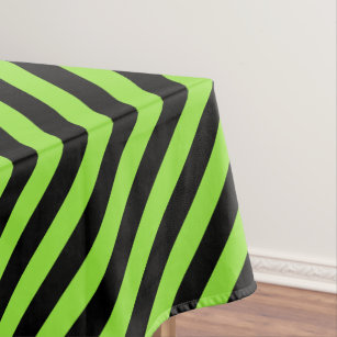 Halloween Party Green Black Stripes Home Decor Tablecloth