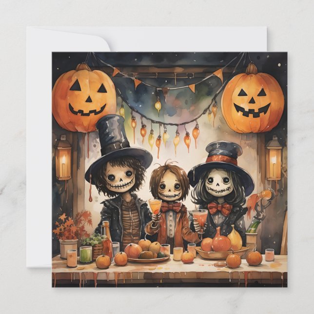 Halloween Party Greeting Card (Front)