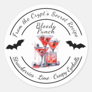 Halloween Party Haunted Blood Cocktail Spooky Classic Round Sticker