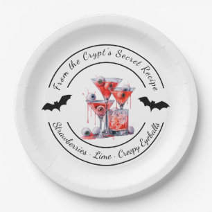 Halloween Party Haunted Blood Cocktail Spooky Paper Plate