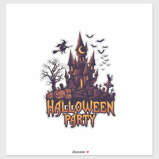 Halloween Party Haunted Castle Pumpkins Bats (Sheet)
