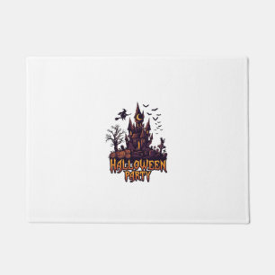 Halloween Party Haunted Castle Pumpkins Bats Doormat
