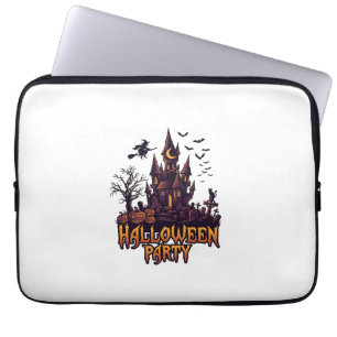 Halloween Party Haunted Castle Pumpkins Bats Laptop Sleeve