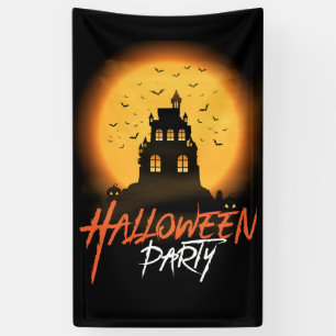 Halloween Party Haunted House Banner