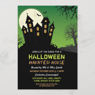 Halloween Party Haunted House Horror Bats Invite