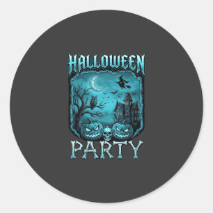 Halloween Party Haunted House Pumpkins Skull Witch Classic Round Sticker