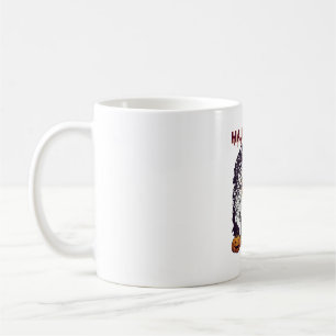 Halloween Party Haunted House Tree Pumpkins Black Coffee Mug