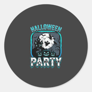 Halloween Party Haunted Pumpkin Vector Design Classic Round Sticker