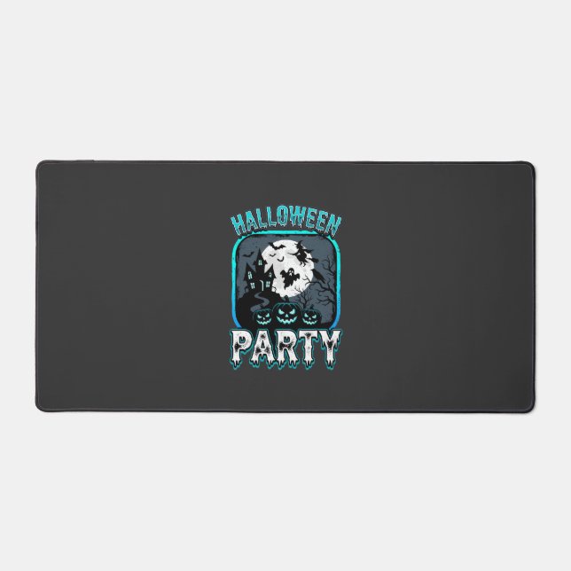 Halloween Party Haunted Pumpkin Vector Design Desk Mat (Front)