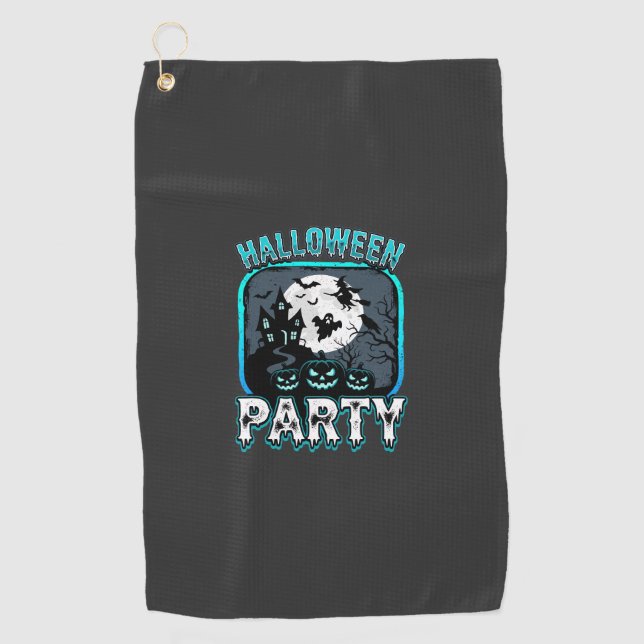 Halloween Party Haunted Pumpkin Vector Design Golf Towel (Front)