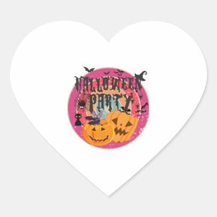 Halloween Party Heart Sticker