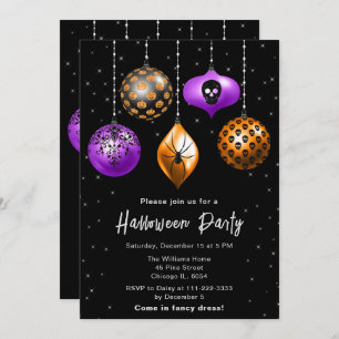 Halloween Party Holiday Ornaments Invitation