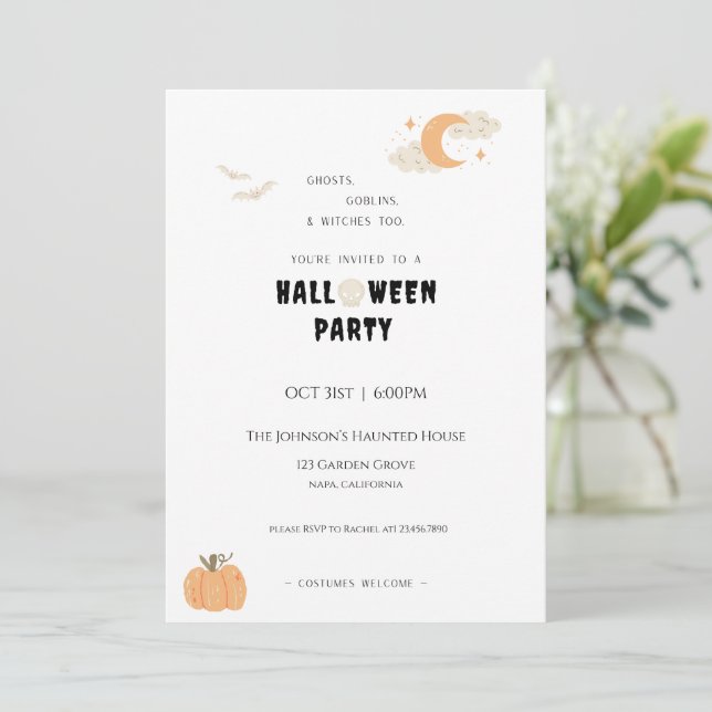 Halloween Party  Invitation (Standing Front)