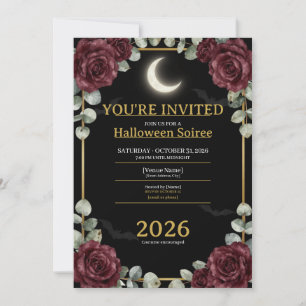 Halloween Party Invitation 2026 Elegant Gothic R