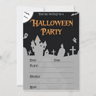Halloween party invitation - boos and booze