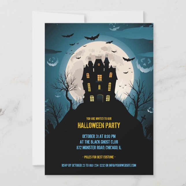 Halloween Party Invitation Card (Front)