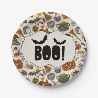 Halloween Party Invitation | Cute Spooky Halloween Paper Plate