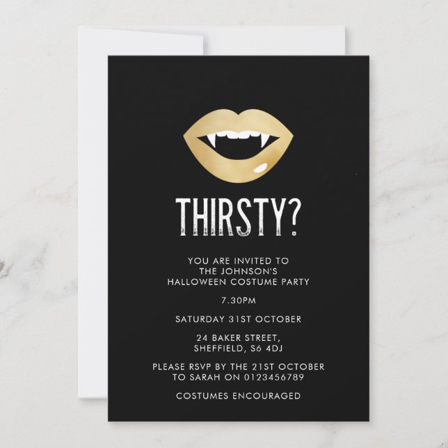 Halloween party invitation - elegant adult invite (Front)