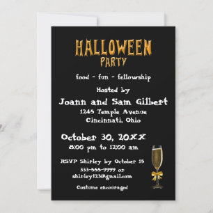 Halloween Party invitation Elegant Champagne