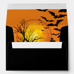 Halloween Party Invitation Envelope Inside Print