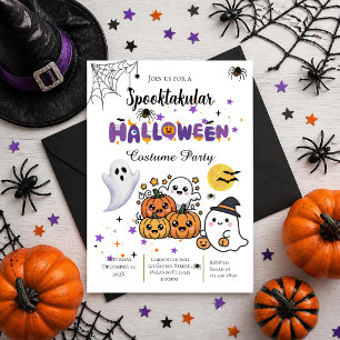 Halloween party invitation featuring skulls and gh