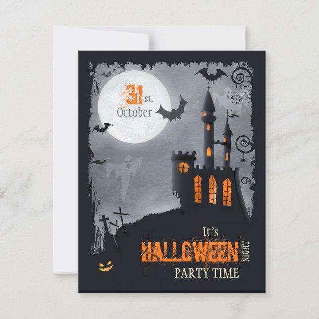 Halloween Party Invitation (front and back) (Front)