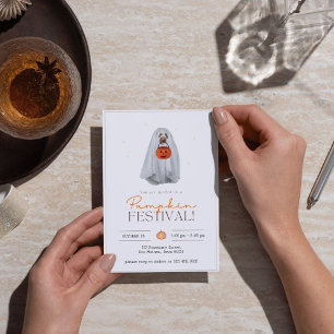 Halloween Party Invitation, ghost dog Invitation