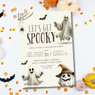 Halloween Party Invitation, Ghost Pumpkin Costume Invitation