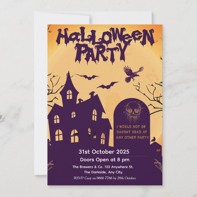 Halloween Party Invitation – Haunted House (Front)