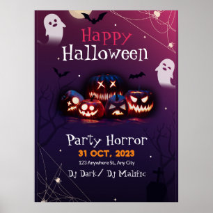 Halloween Party Invitation, Horror Party Halloween Poster