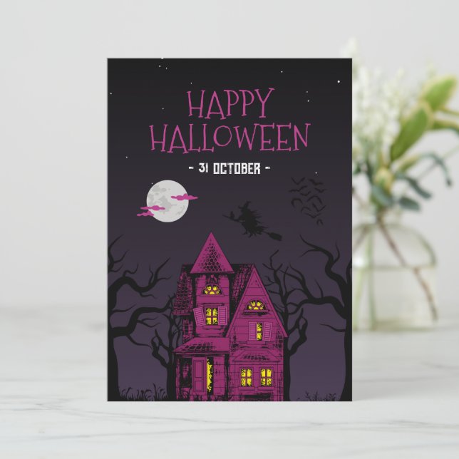 Halloween Party Invitation, Kids Spooky Night Part Invitation (Standing Front)