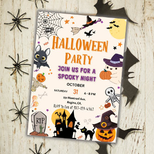 Halloween Party Invitation Kids Spooky Night Party